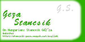 geza stancsik business card